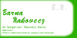 barna makovecz business card